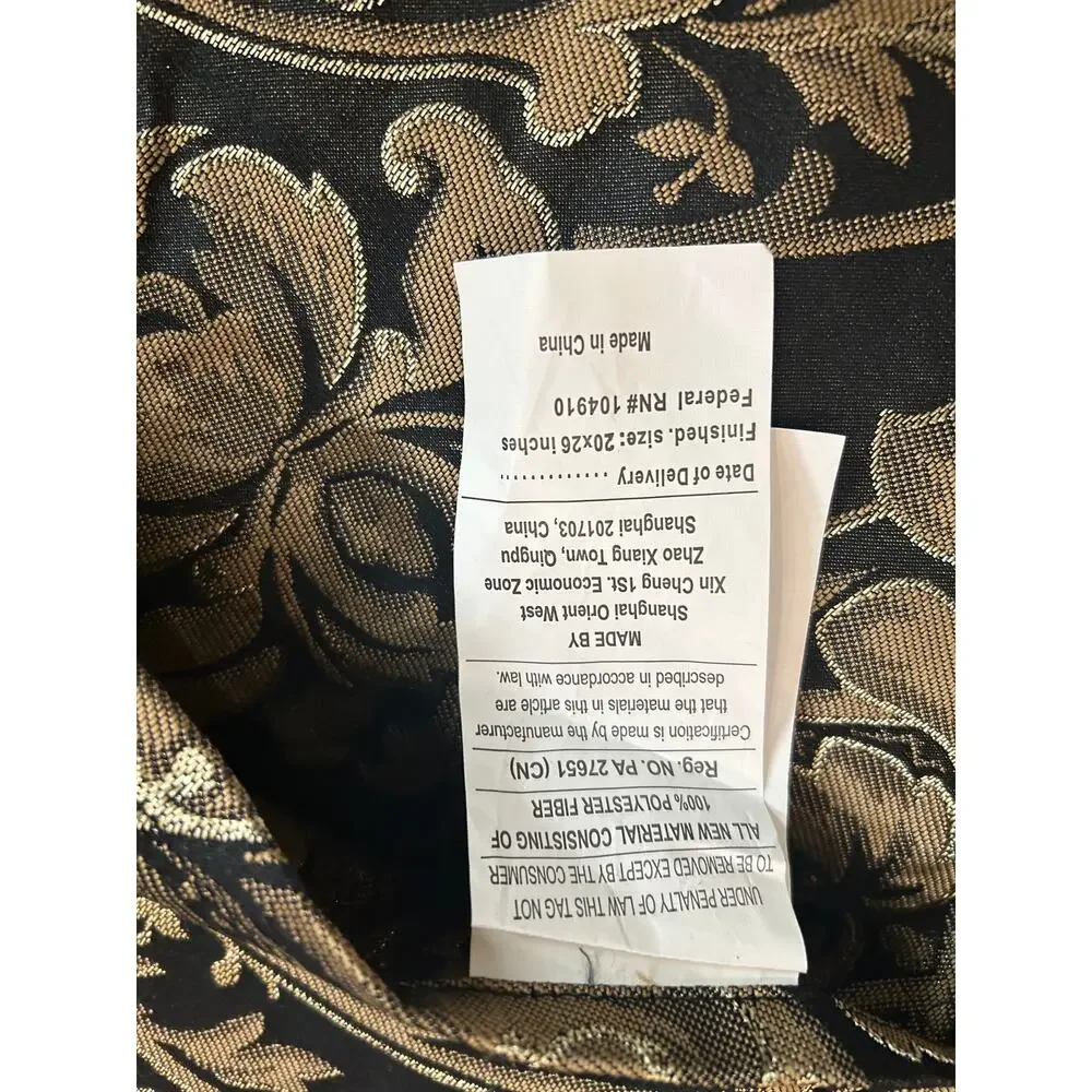 Pillow shams Queen Street classic black/ gold damask brocade